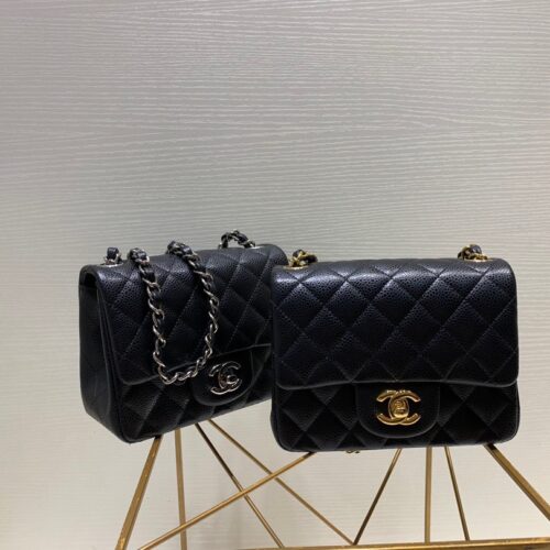 17cm Mini Square CF Black Caviar Leather -187 King Version