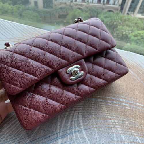 23cm Small CF Burgundy Small Caviar leather -187 King Version