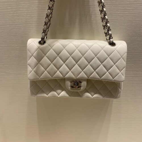 25cm Medium CF Pearl White Small Caviar Leather -187 King Version