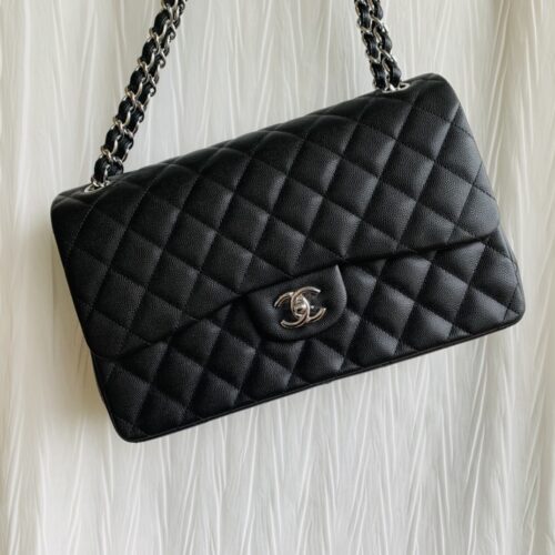 30cm Jumbo CF Black Small-caviar Leather -187 King Version