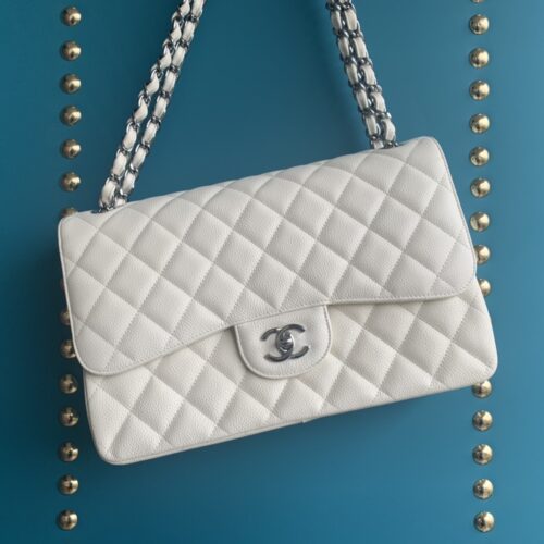 30cm Jumbo CF White caviar Leather -187 King Version