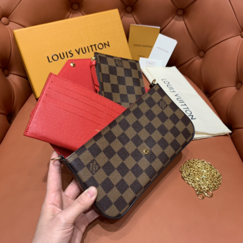 Louis Vuitton 𝐅𝐞𝐥𝐢𝐜𝐢𝐞 𝐏𝐨𝐜𝐡𝐞𝐭𝐭𝐞 3𝐢𝐧1 21CM N63032 From Orange couch Factory