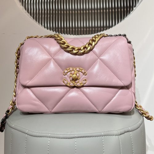 19Bag Pink Lambskin Version Silver Hardware 187 king