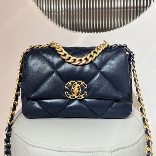 19Bag Navy Lambskin Version Gold Hardware 187 king