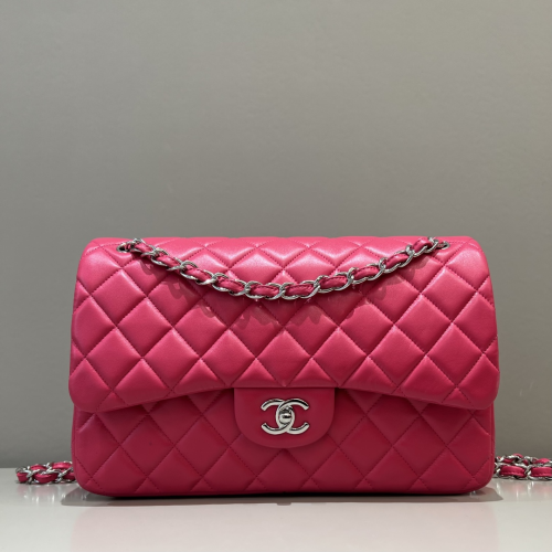 Chanel 30cm Jumbo CF Rose Lamskin Leather For God Factory