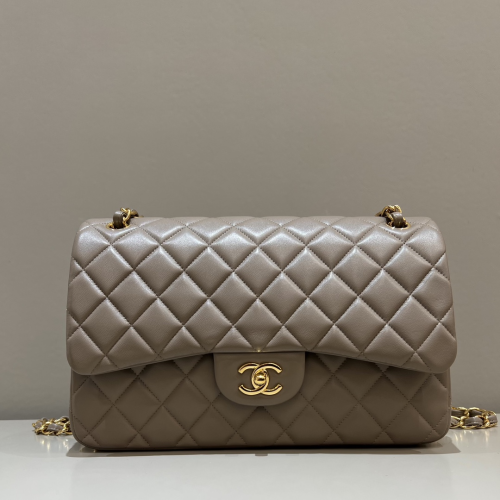 Chanel 30cm Jumbo CF Grey Lamskin Leather For God Factory