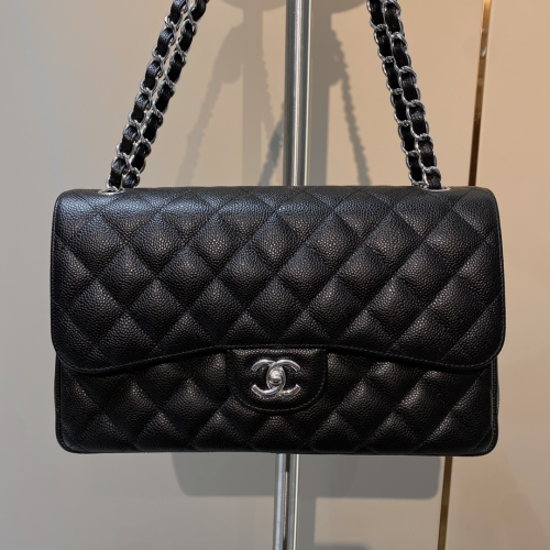 Chanel 30cm Jumbo CF Black Caviar Leather For God Factory