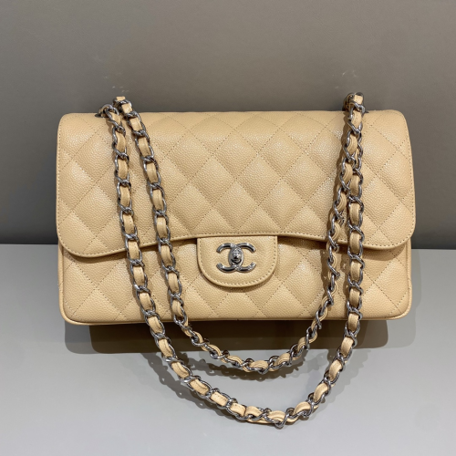 Chanel 30cm Jumbo CF Beige Caviar Leather For God Factory