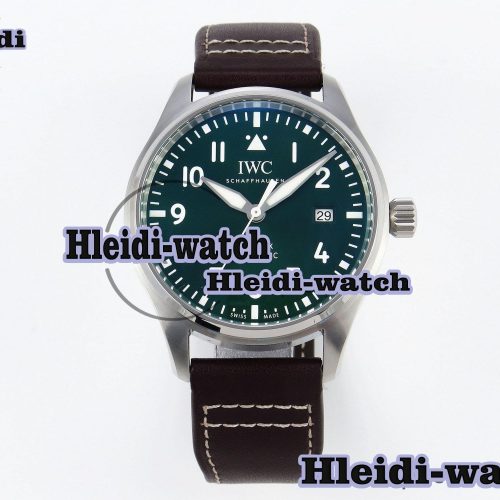 Iwc Pilot Mark XX IW328205 ZF 1:1 Best Edition Green Dial on Brown Leather Strap A32111