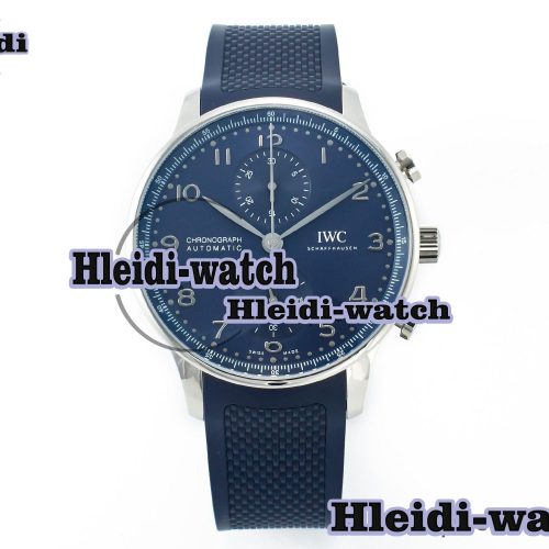 Portuguese Chrono IW3716 Z+F 1:1 Best Edition Blue Dial on Blue Rubber Strap A69355