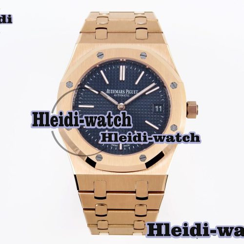 Audermars Piguet Royal Oak 39mm 15202 RG IPF 1:1 Best Edition Blue Textured Dial on RG Bracelet