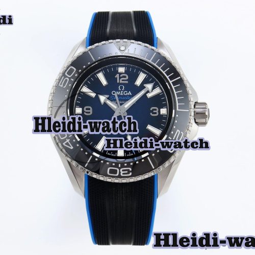 Omega SEAMASTER PLANET OCEAN 6000M ULTRA DEEP 45.5MM SS TF 1:1 BEST EDITION BLUE DIAL BLACK BEZEL ON RUBBER STRAP