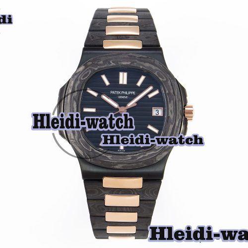 PATEK PHILIPPE NAUTILUS 5711 DIW CARBON DIWF 1:1 BEST EDITION BLACK TEXTURED DIAL ON CARBON/RG BRACELET 324CS