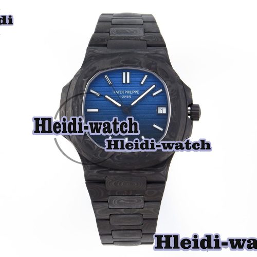 Patek Philippe NAUTILUS 5711 DIW CARBON DIWF 1:1 BEST EDITION BLACK/BLUE TEXTURED DIAL ON CARBON BRACELET 324CS