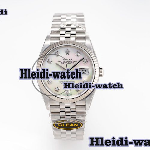 DateJust 36mm 126234 Clean 1:1 Best Edition 904L Steel MOP Diamond Dial on Jubilee Bracelet VR3235