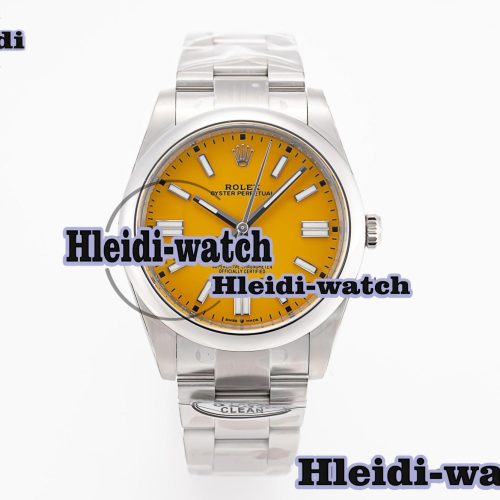 Oyster Perpetual 124300 41mm Clean 1:1 Best Edition 904L Steel Yellow Dial VR3230