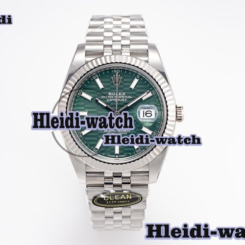 DateJust 41MM 126334 SS Clean Factory 1:1 Best Edition Green Fluted Dial on SS Jubilee Bracelet VR3235