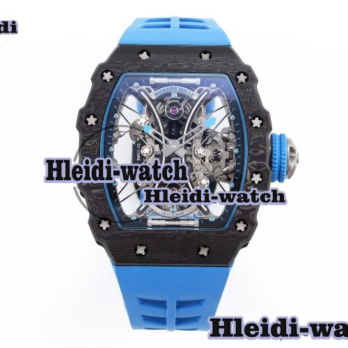 Richard Mille RM 53-01 Real Tourbillon Pablo Mac Donough 3KF Best Edition on Blue Rubber Strap