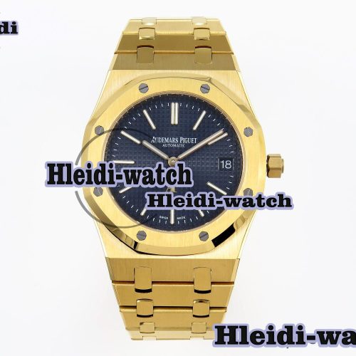 Audermars Piguet Royal Oak 39mm 15202 YG IPF 1:1 Best Edition Blue Textured Dial on YG Bracelet