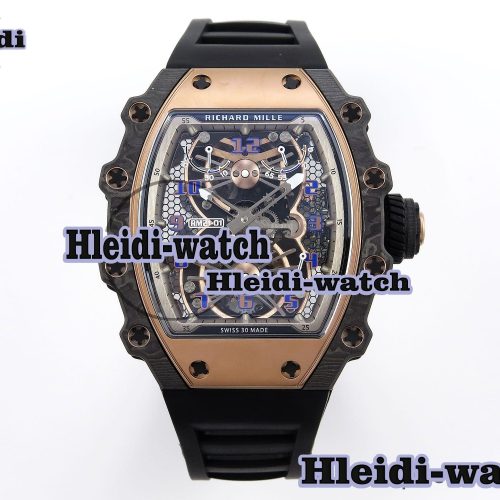 Richard Mille RM21-01 RG Tourbillon RMF Best Edition Skeleton Dial on Black Rubber Strap