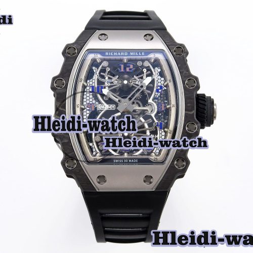 Richard Mille RM21-01 SS Tourbillon RMF Best Edition Skeleton Dial on Black Rubber Strap