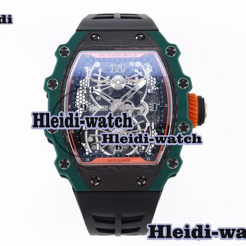 Richard Mille RM21-02 Tourbillon NTPT RMF Best Edition Skeleton Dial on Black Rubber Strap