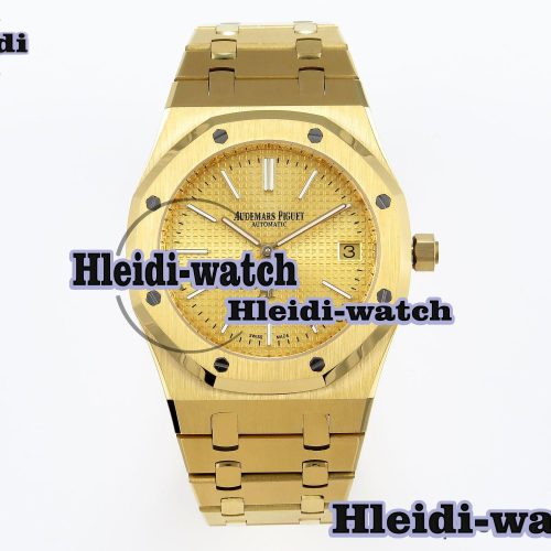 Audermars Piguet Royal Oak 39mm 15202 YG IPF 1:1 Best Edition YG Textured Dial on YG Bracelet