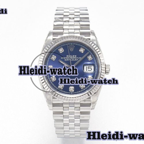 DateJust 36 SS 116234 VSF 1:1 Best Edition 904L Steel Blue Diamonds Dial on Jubilee Bracelet VS3135