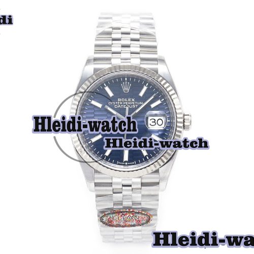 DateJust 36MM 126234 SS Clean 1:1 Best Edition Blue Fluted Dial on SS Jubilee Bracelet VR3235