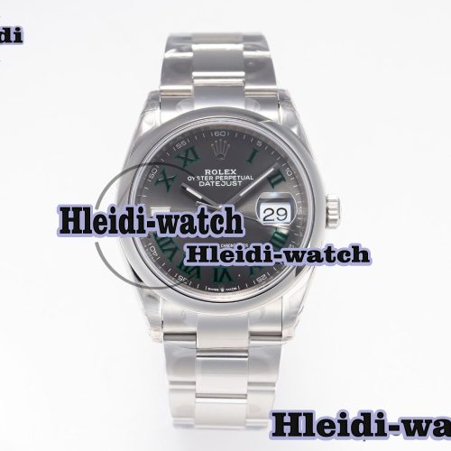 DateJust 41 126330 904L SS VSF 1:1 Best Edition Gray Dial Green Roman on Oyster Bracelet VS3235