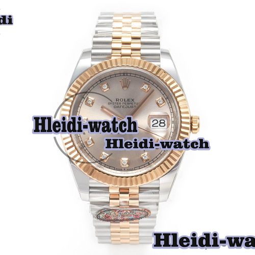 DateJust 41 126331 904L SS/RG Clean 1:1 Best Edition Steel Silver Diamond Stick Dial on Jubilee Bracelet VR3235