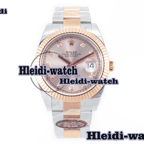 DateJust 41 126331 Clean 904L SS/RG 1:1 Best Edition Rose Gold Diamond Dial on Oyster Bracelet VR3235