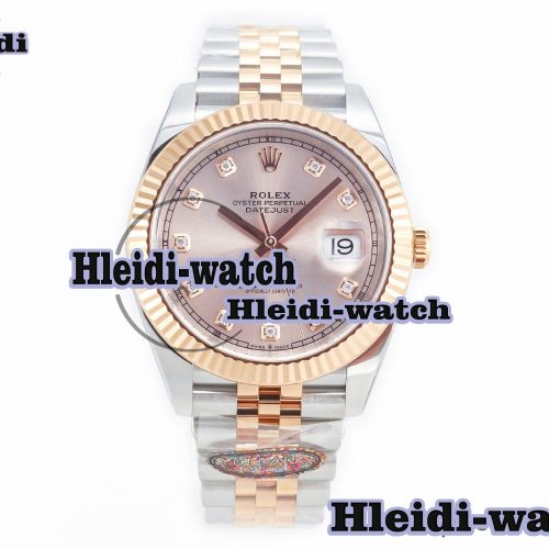 DateJust 41 126331 Clean 904L SS/RG 1:1 Best Edition Rose Gold Diamond Dial on SS/RG Jubilee Bracelet VR3235