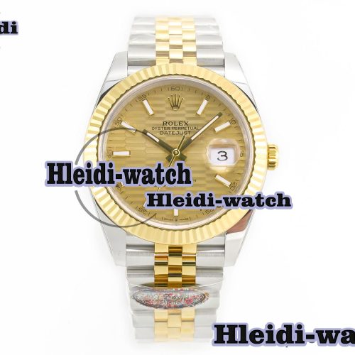 DateJust 41 126333 Clean 1:1 Best Edition 904L Steel YG Textured Dial on SS/YG Jubilee Bracelet VR3235