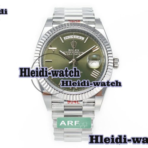 Day Date 40 SS 228239 ARF 1:1 Best Edition Green Roman Dial on President Bracelet VR3255