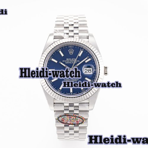 DateJust 41 126334 Clean 1:1 Best Edition 904L Steel Blue Stick Dial on Jubilee Bracelet VR3235