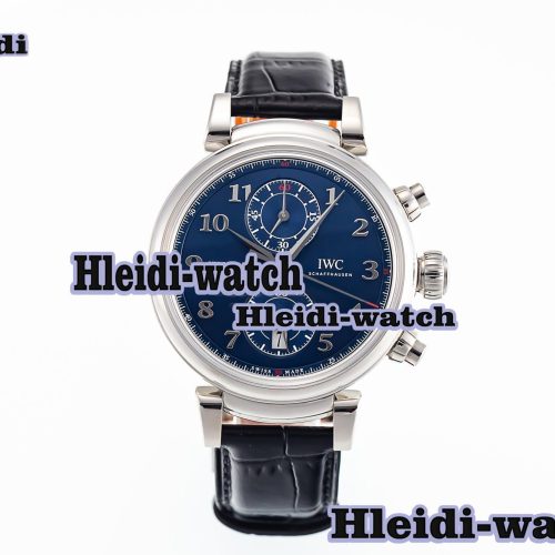 Portugieser Chrono Classic 42 IW390406 APSF 1:1 Best Edition Blue Dial Blue Hand on Black Leather Strap