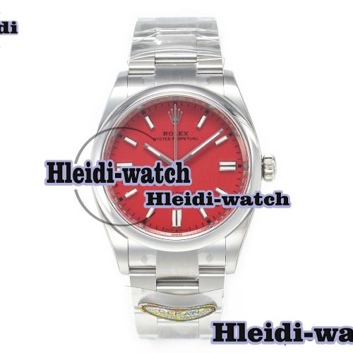 Oyster Perpetual 36mm 126000 Clean 1:1 Best Edition 904L Steel Red Dial on SS Bracelet VR3230