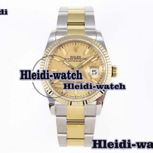 Rolex DateJust 36 126234 BPF 1:1 Best Edition 904L Steel Gold Leaf Dial on Jubilee Bracelet VR3235