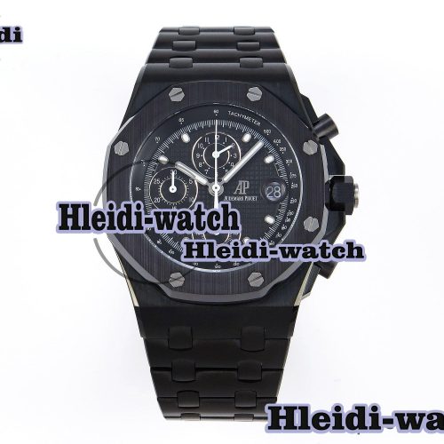 AUDEMARS PIGUET ROYAL OAK OFFSHORE 42MM BLACK CERAMIC APF 1:1 BEST EDITION BLACK TEXTURED DIAL ON BLACK CERAMIC BRACELET