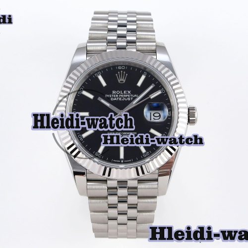 Rolex DateJust 41 126334 Fluted Bezel ARF 1:1 Best Edition 904L Steel Black Stick Dial on Jubilee Bracelet VR3235