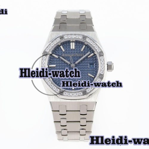 AUDEMARS PIGUET ROYAL OAK 34MM SS BF BEST EDITION BLUE DIAL DIAMONDS BEZEL ON SS BRACELET A5800