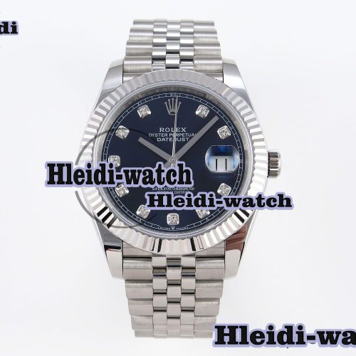 Rolex DateJust 41 126334 Fluted Bezel ARF 1:1 Best Edition 904L Steel Blue Diamonds Dial on Jubilee Bracelet VR3235