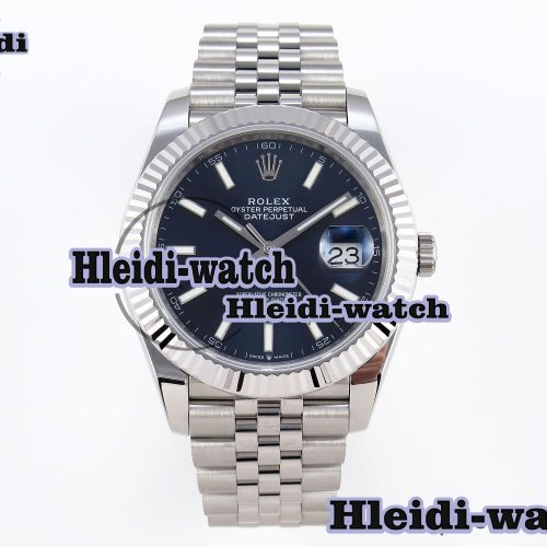 Rolex DateJust 41 126334 Fluted Bezel ARF 1:1 Best Edition 904L Steel Blue Stick Dial on Jubilee Bracelet VR3235