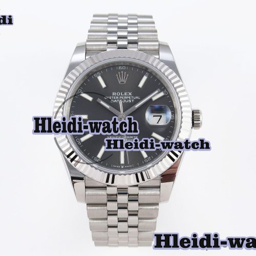 Rolex DateJust 41 126334 Fluted Bezel ARF 1:1 Best Edition 904L Steel Gray Stick Dial on Jubilee Bracelet VR3235