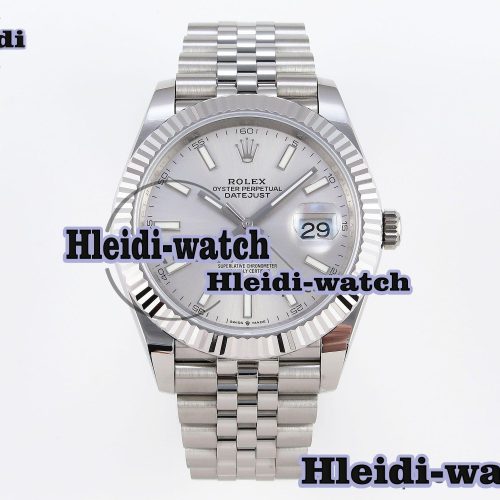 Rolex DateJust 41 126334 Fluted Bezel ARF 1:1 Best Edition 904L Steel Silver Stick Dial on Jubilee Bracelet VR3235