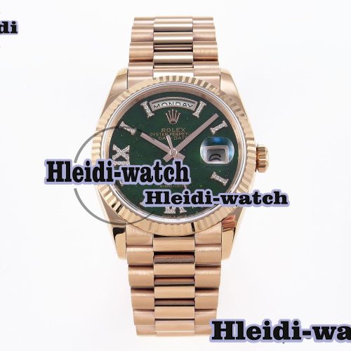 Rolex DayDate 36mm RG/RG Pres Green Dial RAF