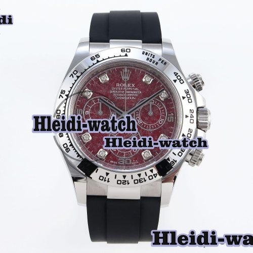 Rolex Daytona 116509 Clean 1:1 Best Edition 904L SS Case Garnet Dial on Oysterflex Rubber Strap