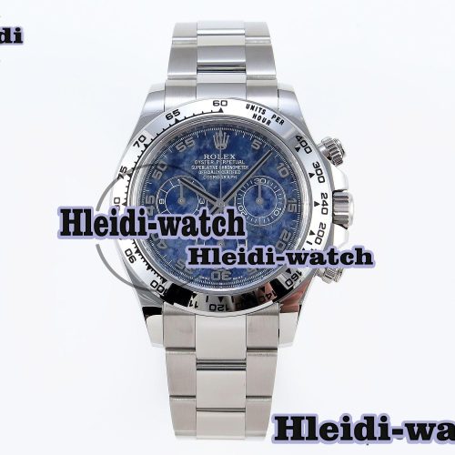 Rolex Daytona 116509 Clean 1:1 Best Edition 904L Stainless Steel Case Blue Chalcedony Dial Oysterflex Stainless Steel Strap