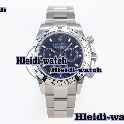 Rolex Daytona 116509 SS OMF Best Edition Blue Stick Dial on SS Bracelet A7750 (Slim Movement)